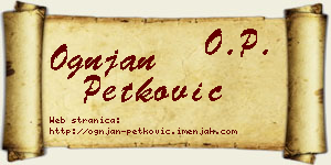 Ognjan Petković vizit kartica